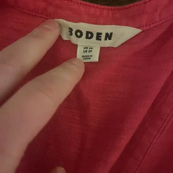 Boden Chloe Jersey Notched V-Neck Sleeveless Midi Dress Terracotta Red Size 2P - Picture 6 of 9